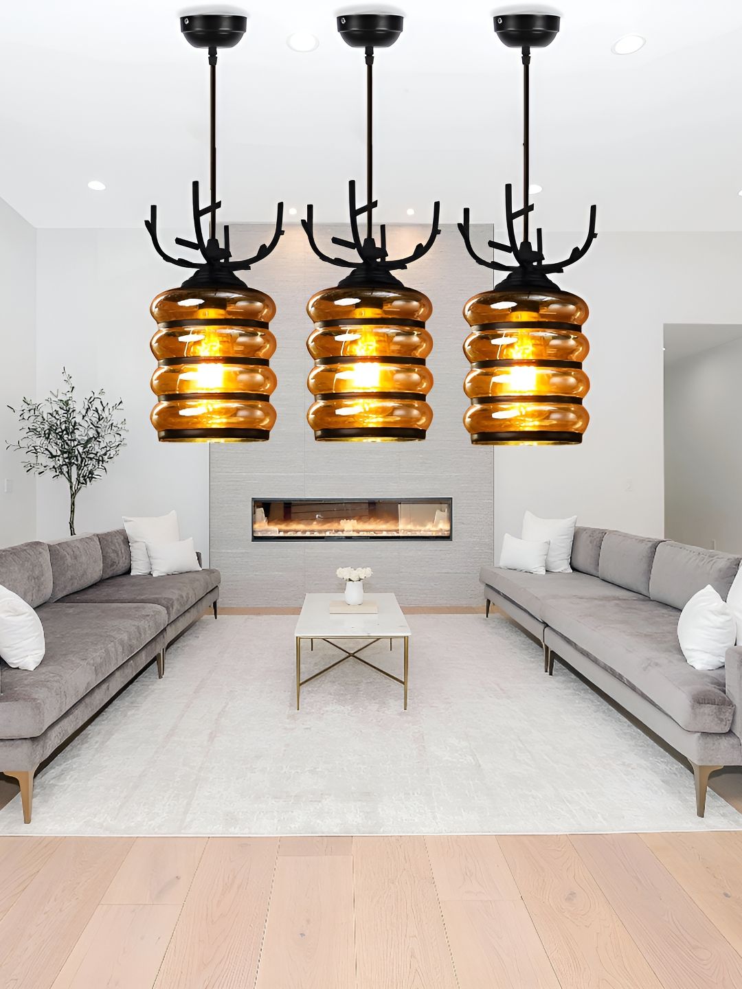 GAUVIK Black Glass Ceiling Lamp-picture-10