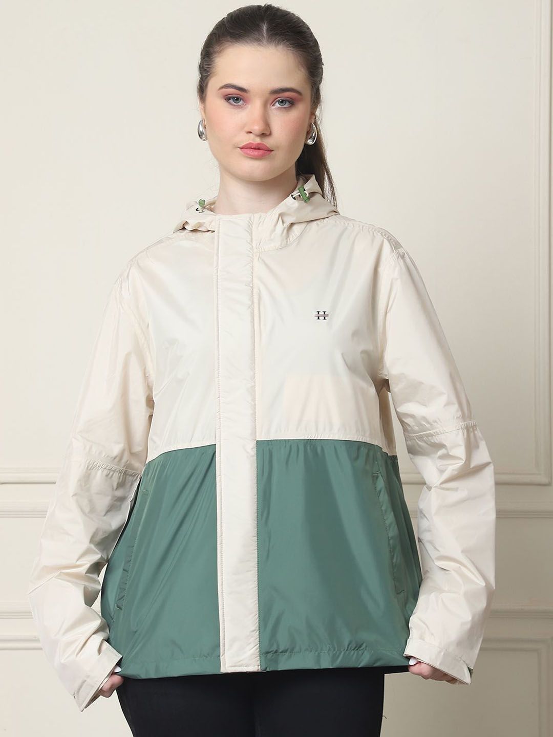 HOUSE OF VEDAS Color Blocked Waterproof Hooded Rain Jacket-picture-32