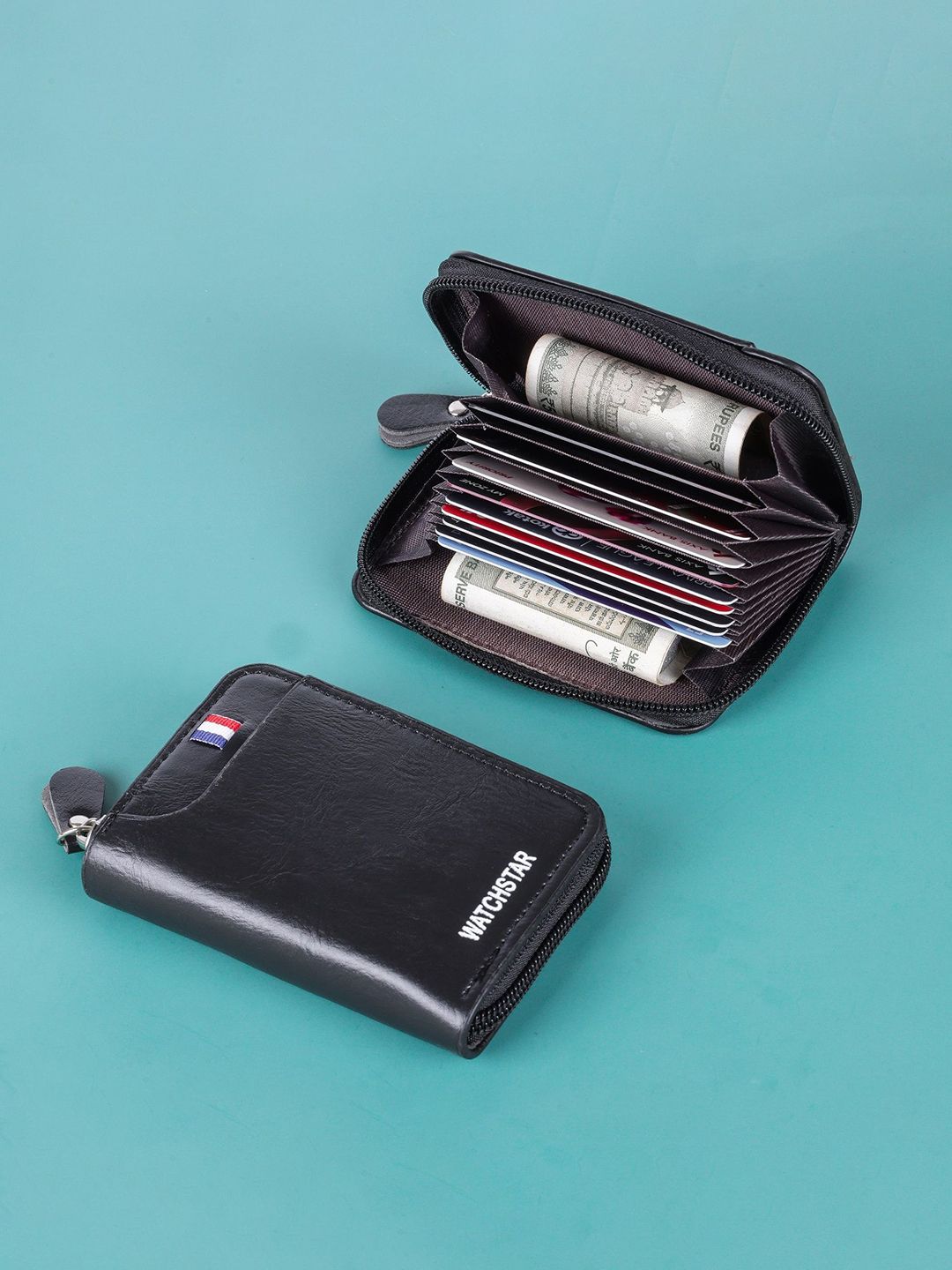 WATCHSTAR Men Zip Detail Leather Zip Around Wallet-image-39
