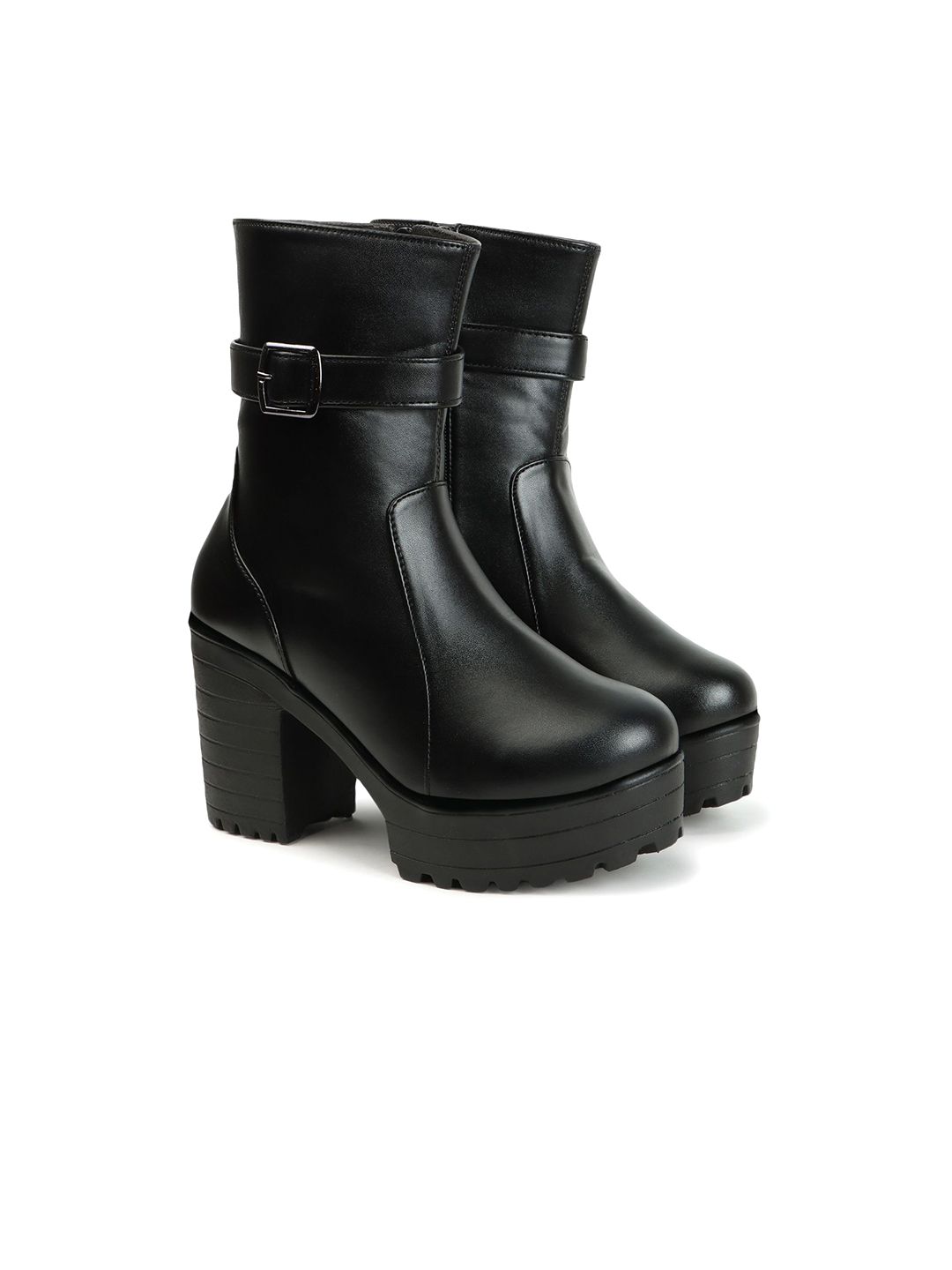 FRANINO PARIS Women Platform-Heeled Boots With Buckles-image-5