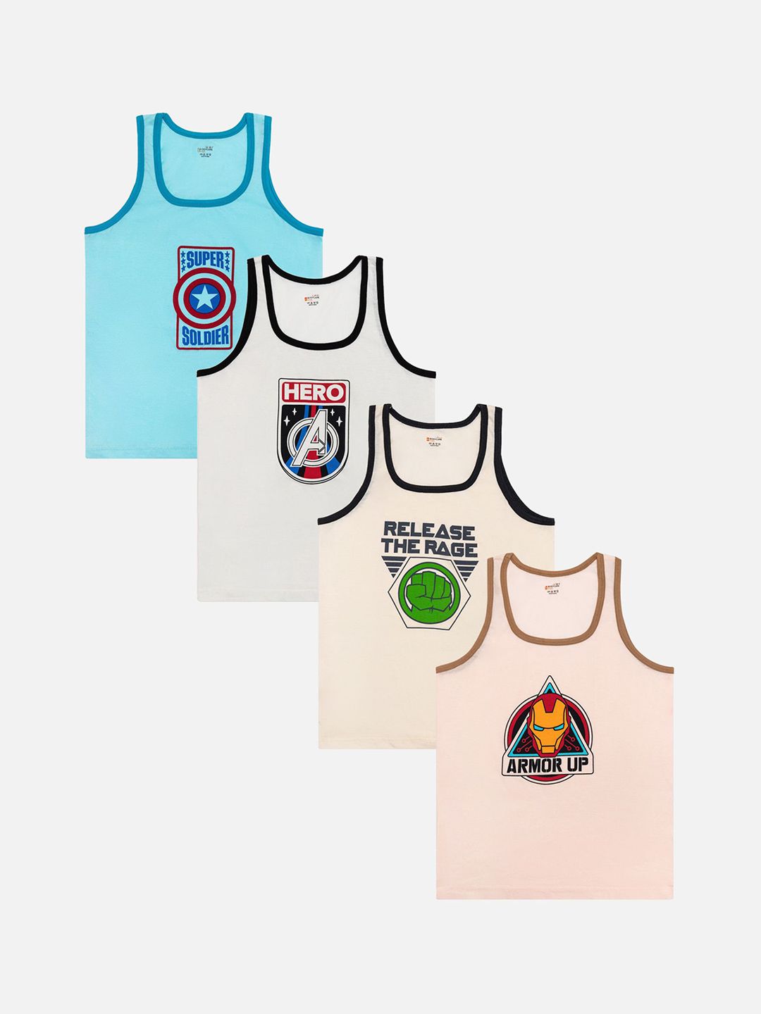 Bodycare Boys Pack Of 4 Assorted Round Neck Sleeveless Innerwear Vests KIA2529-PK004_P4-picture-45