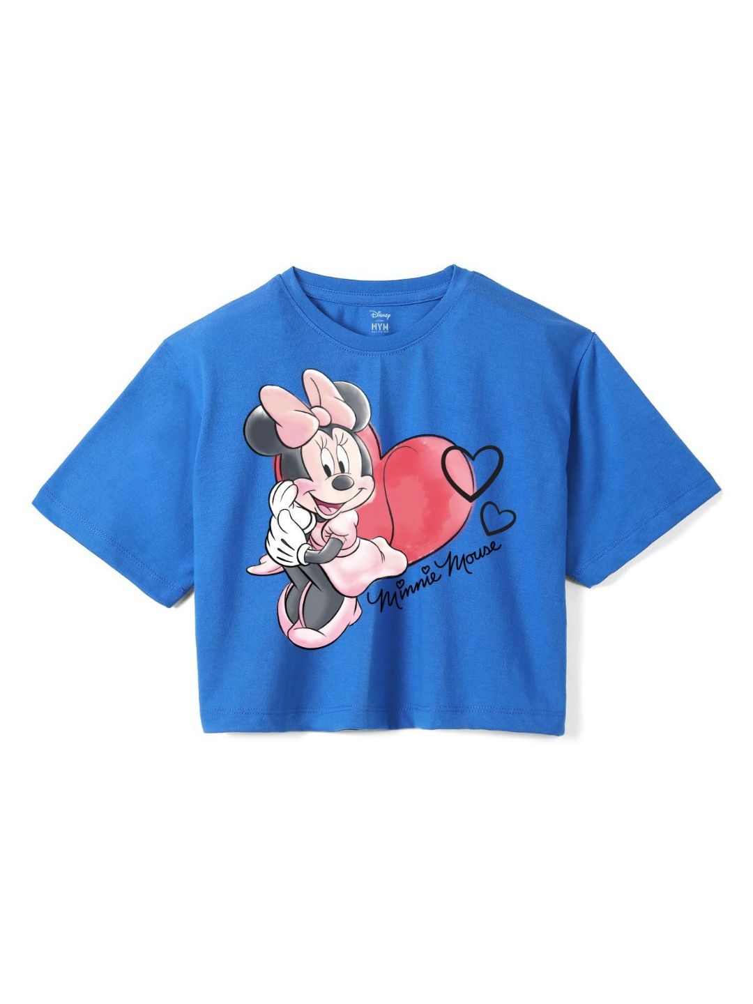 Wear Your Mind Girls Minnie Mouse Printed Pure Cotton Applique Boxy T-shirt-picture-22