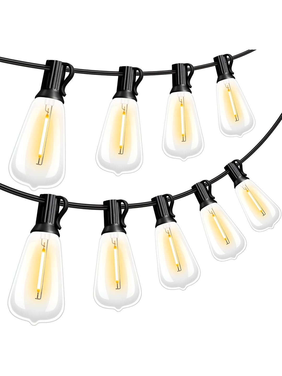 XERGY White & Black Weatherproof Shatterproof ST38 Vintage Edison Outdoor String Lights-picture-26
