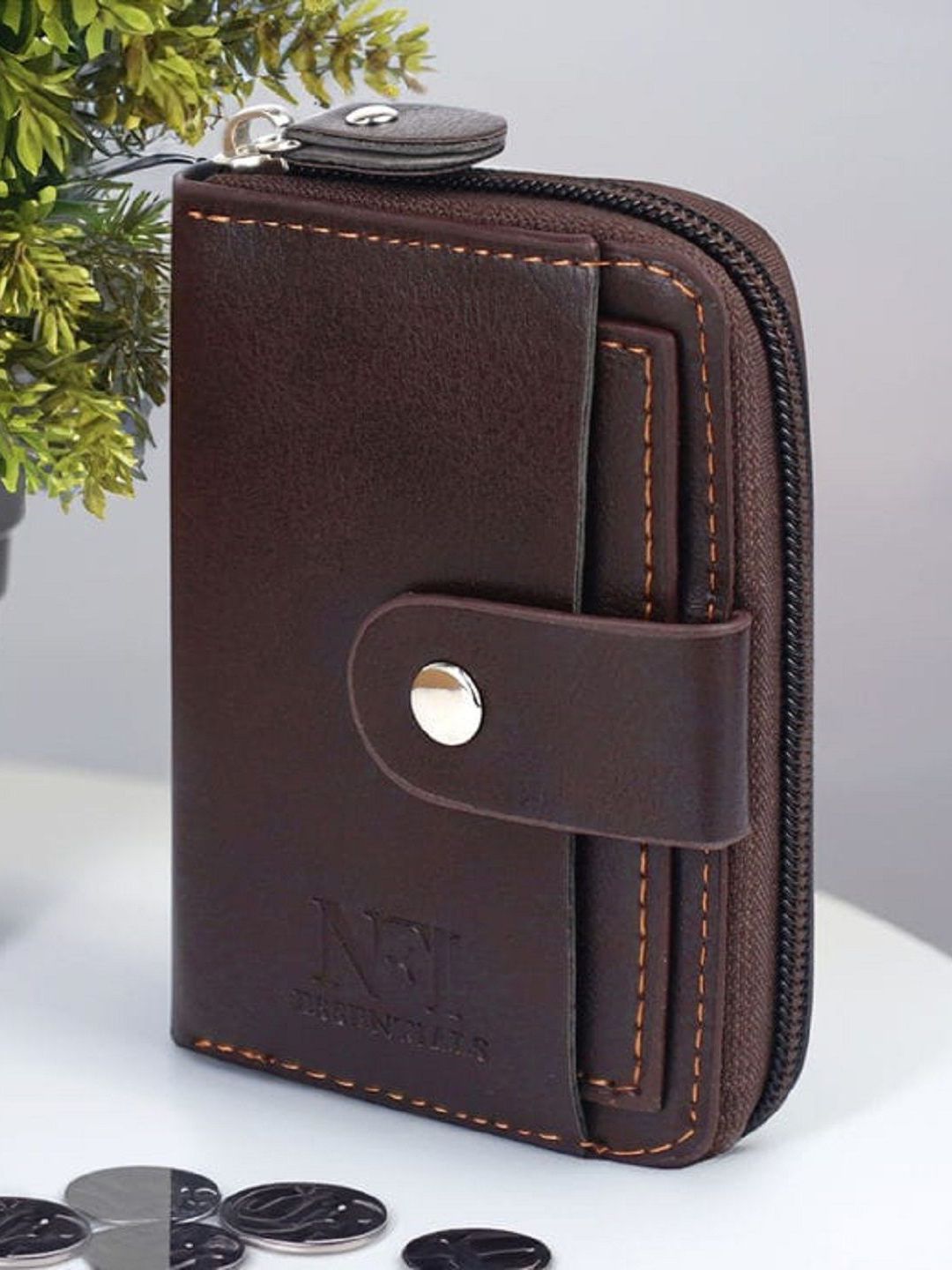 WATCHSTAR Men Zip Detail Leather Card Holder-picture-56