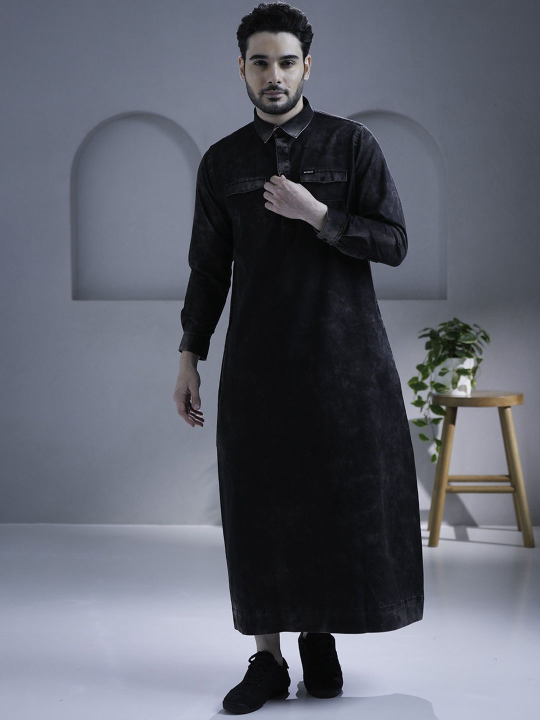 MASHROO Men Thread Work Kurta-picture-1