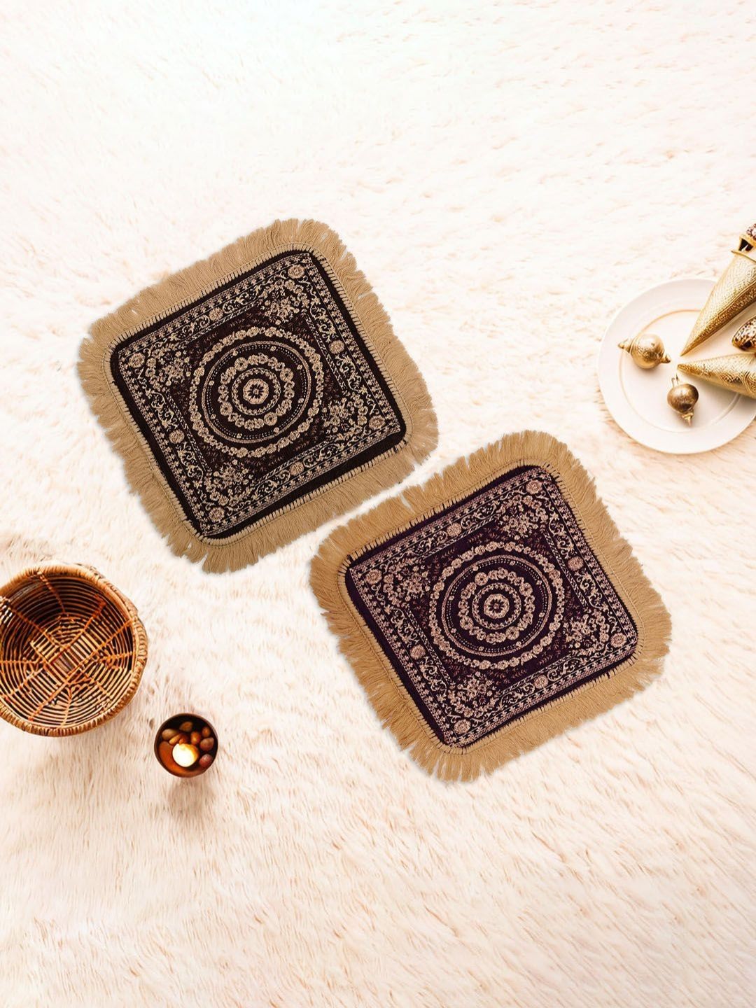 Aura 2-Pcs Purple& Brown Printed FloorMats-picture-57