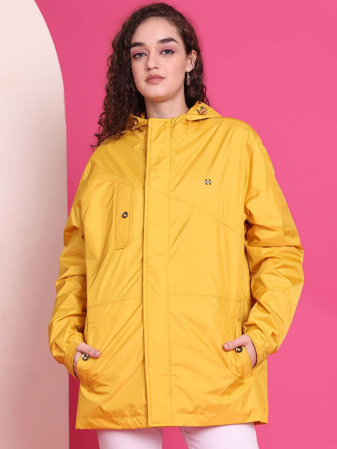 HOUSE OF VEDAS Waterproof Hooded Rain Jacket-image-43