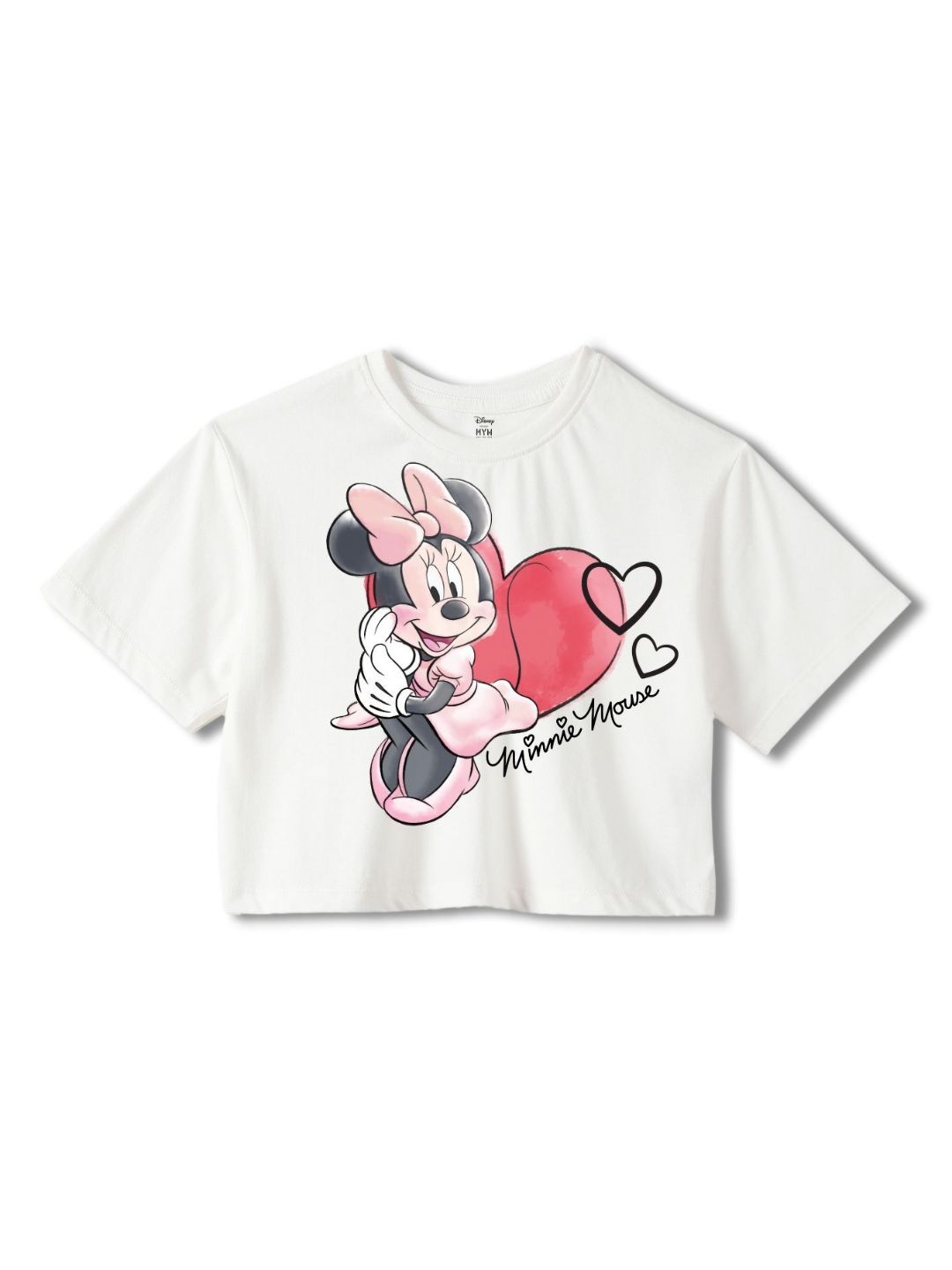 Wear Your Mind Girls Minnie Mouse Printed Pure Cotton Applique Boxy T-shirt-picture-16
