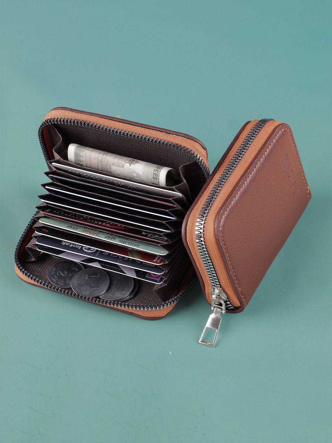 WATCHSTAR Men Zip Detail Leather Zip Around Wallet-image-39