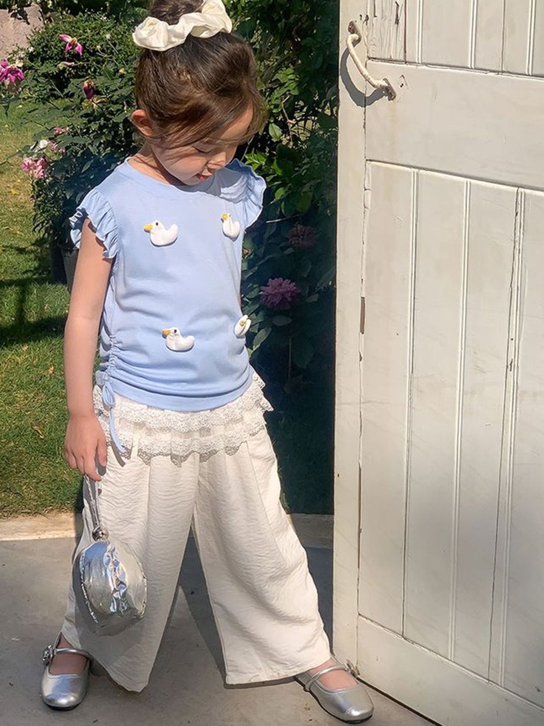 LULU & SKY Girls Wide Leg High-Rise Low Distress Jeans-picture-24