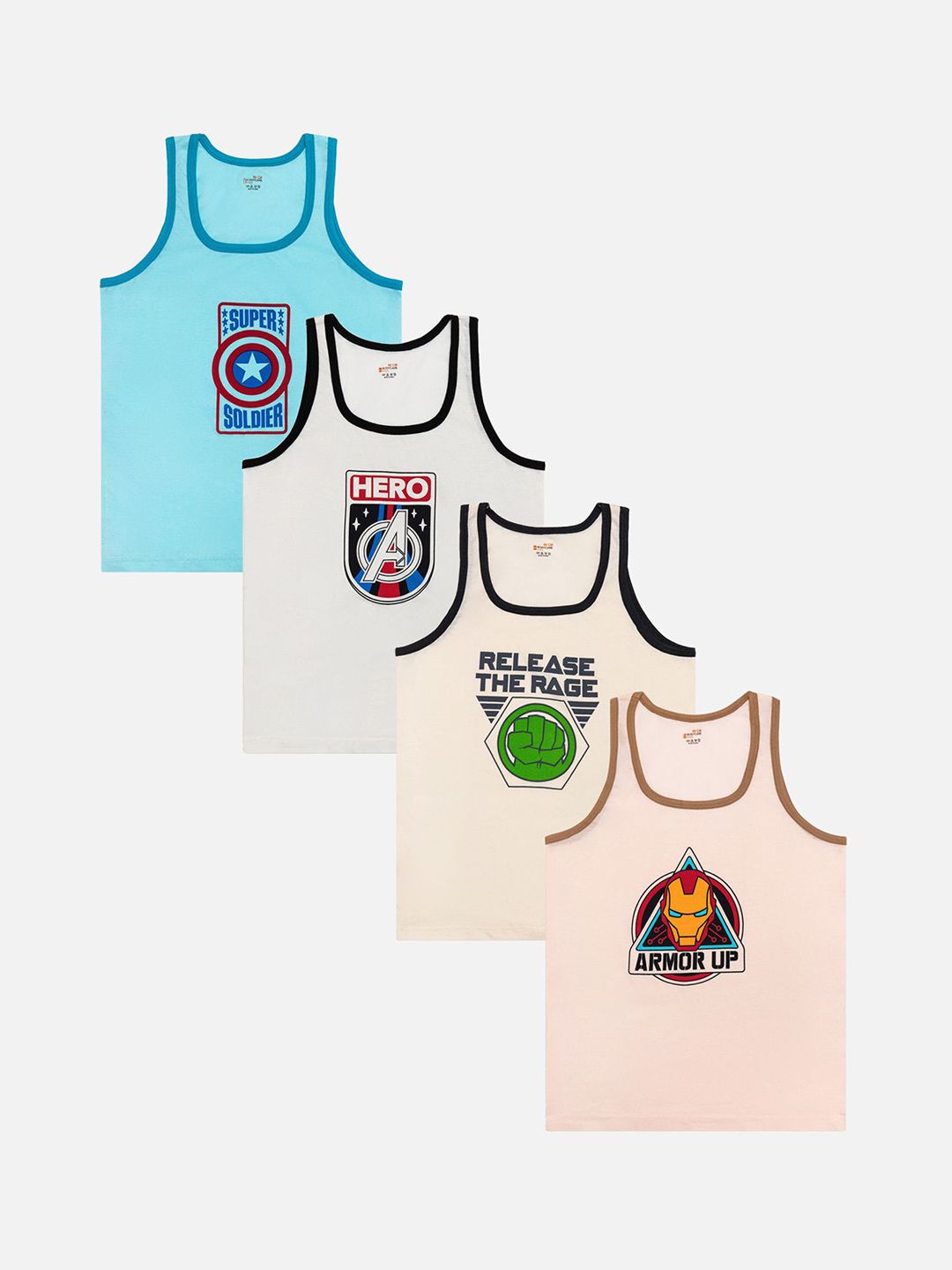 Bodycare Boys Pack Of 4 Assorted Round Neck Sleeveless Innerwear Vests KIA2529-PK001_P4-picture-35