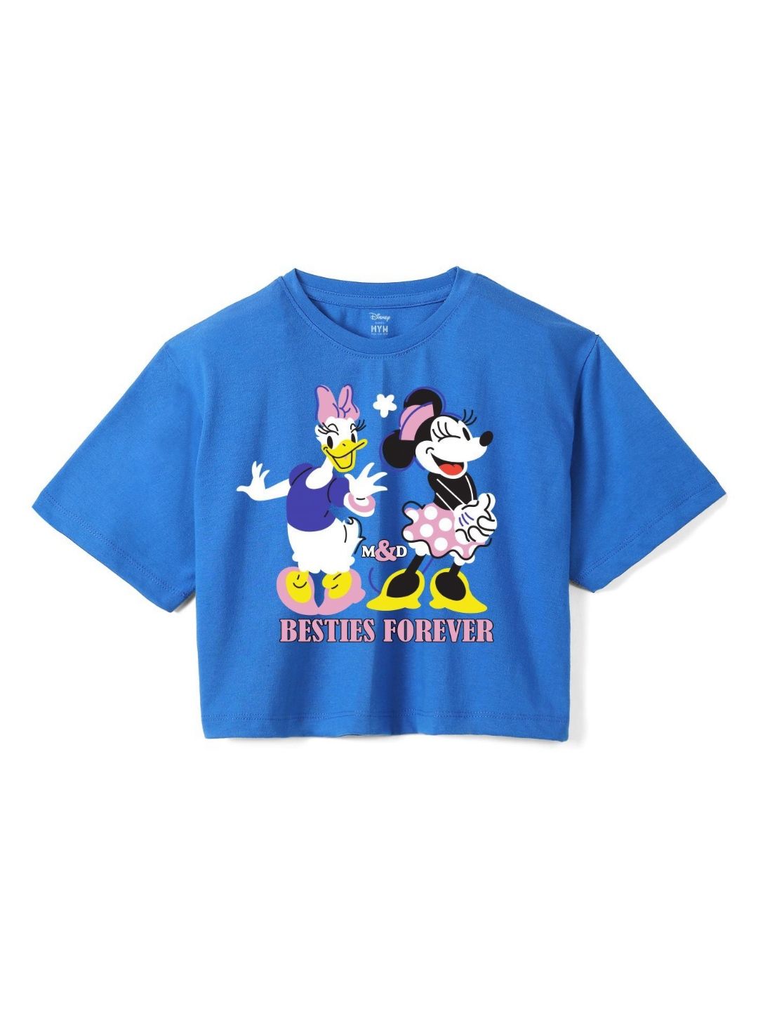 Wear Your Mind Girls Minnie Mouse Printed Pure Cotton Applique Boxy T-shirt-picture-14