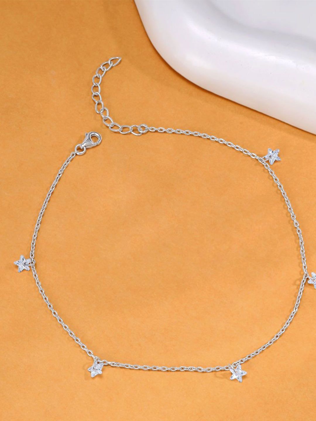 GIVA Rhodium-Plated Anklet-picture-10