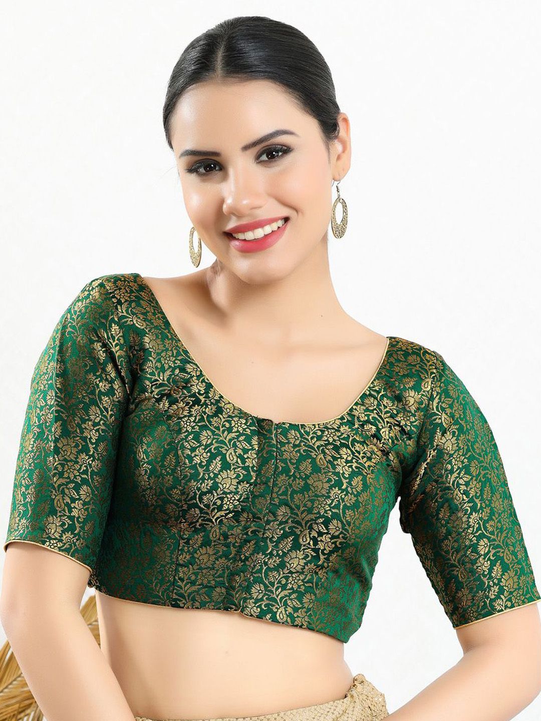 VAMAS - THE DESIGNER BLOUSES Round Neck Saree Blouse-picture-26