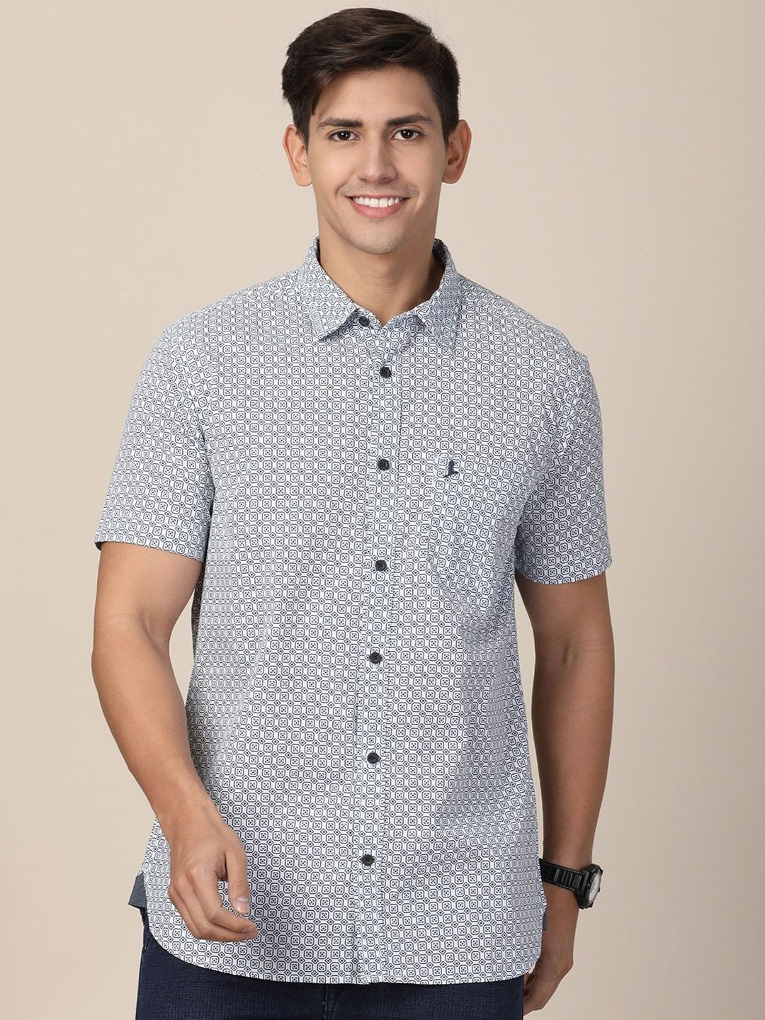 MERCHANT MARINE Men Standard Slim Fit Sheer Printed Casual Shirt-picture-14