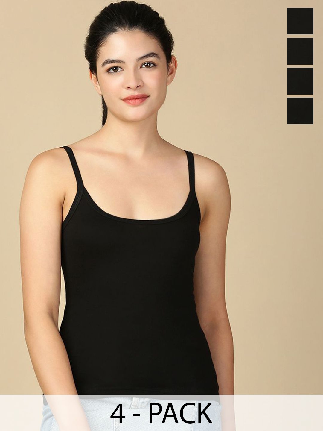 Lux Cozi Set Of 4 Cotton Non Padded Camisoles