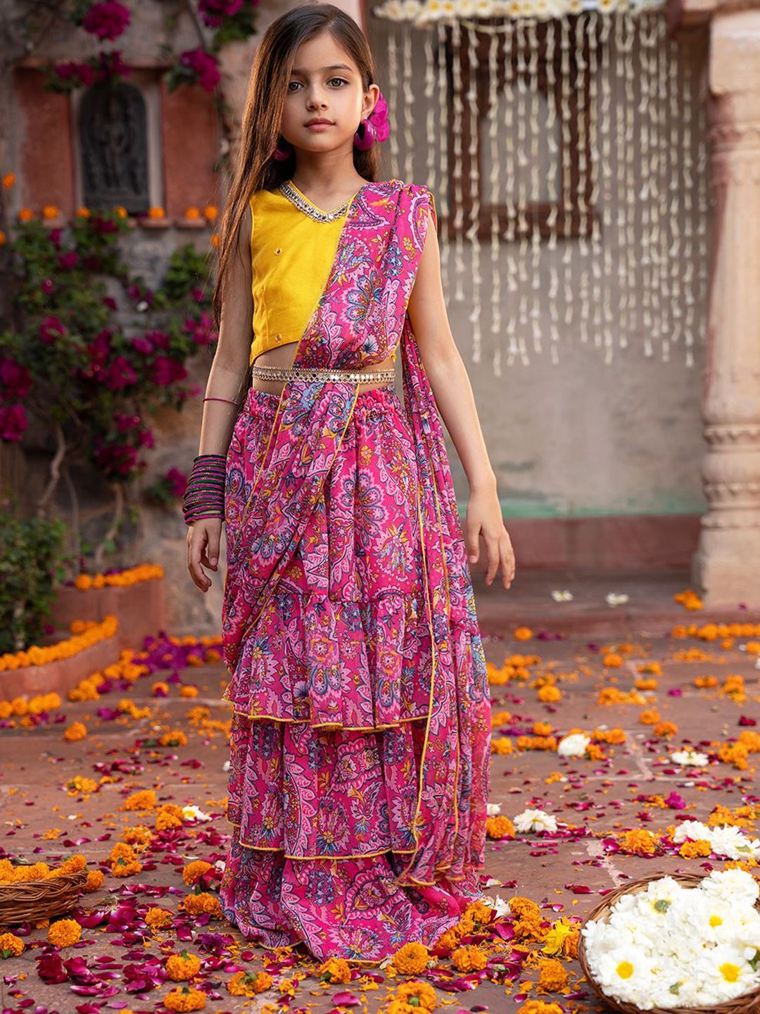 pspeaches Girls Embellished Ready to Wear Lehenga & Blouse With Dupatta-picture-31