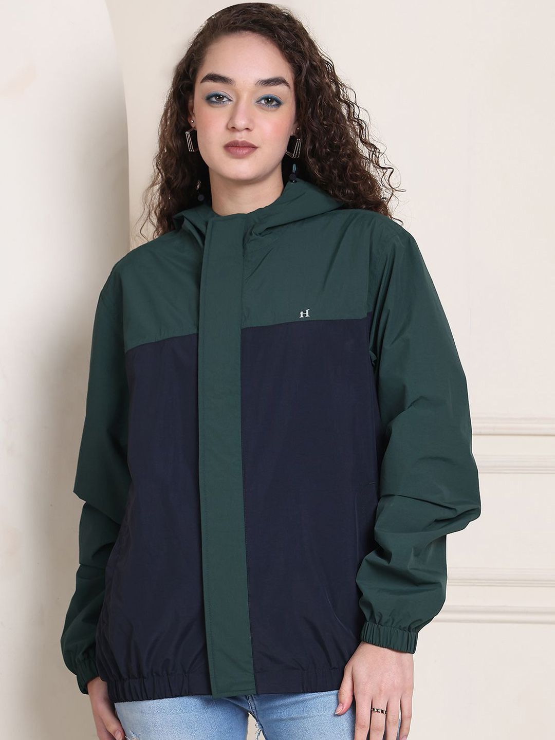 HOUSE OF VEDAS Color Blocked Waterproof Hooded Rain Jacket-picture-23