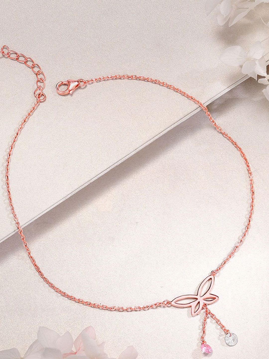 GIVA Rose Gold-Plated Anklet-image-12