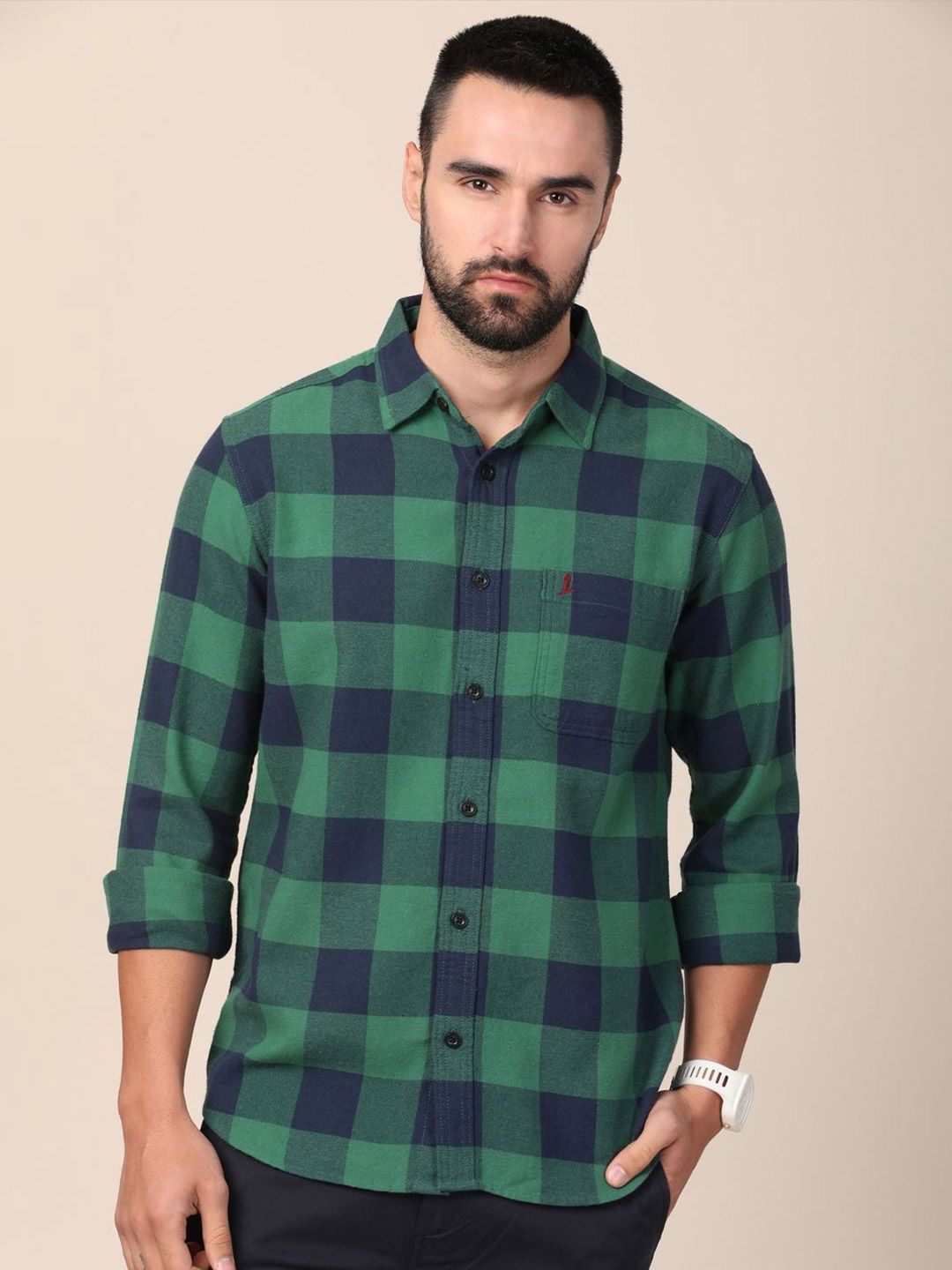 MERCHANT MARINE Men Standard Slim Fit Windowpane Checks Sheer Checked Casual Shirt-picture-24