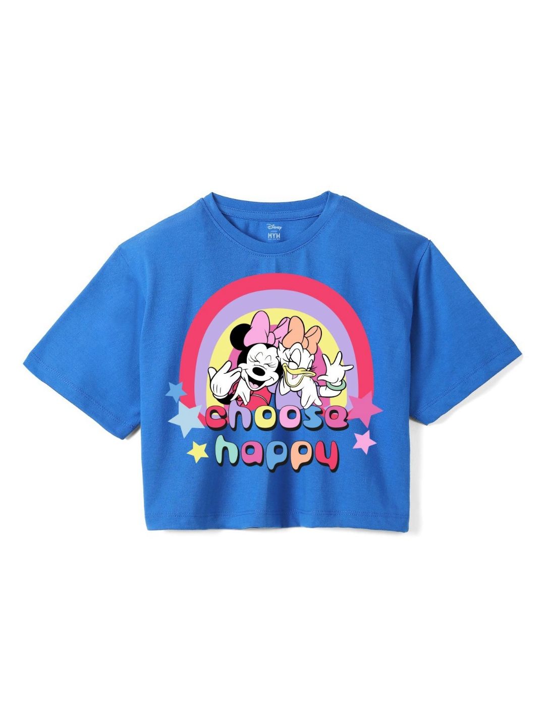 Wear Your Mind Girls Minnie Mouse Printed Pure Cotton Applique Boxy T-shirt-picture-21