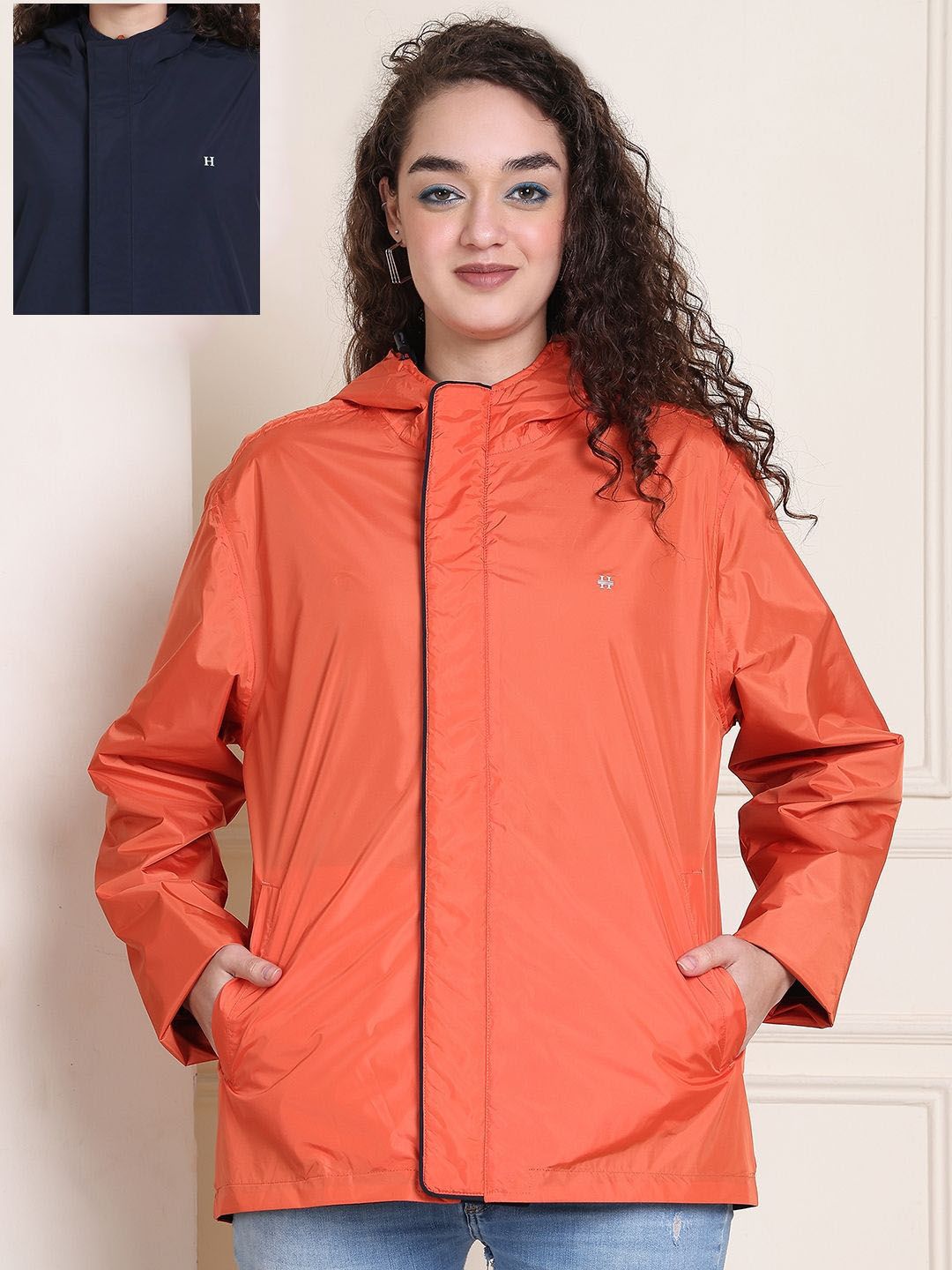 HOUSE OF VEDAS ReversibleWaterproof Hooded Rain Jacket-picture-20