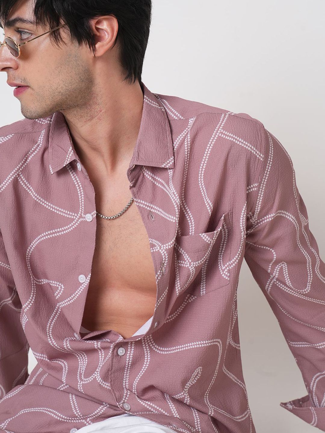 VASTRADO Men Classic Slim Fit Opaque Printed Casual Shirt-image-20