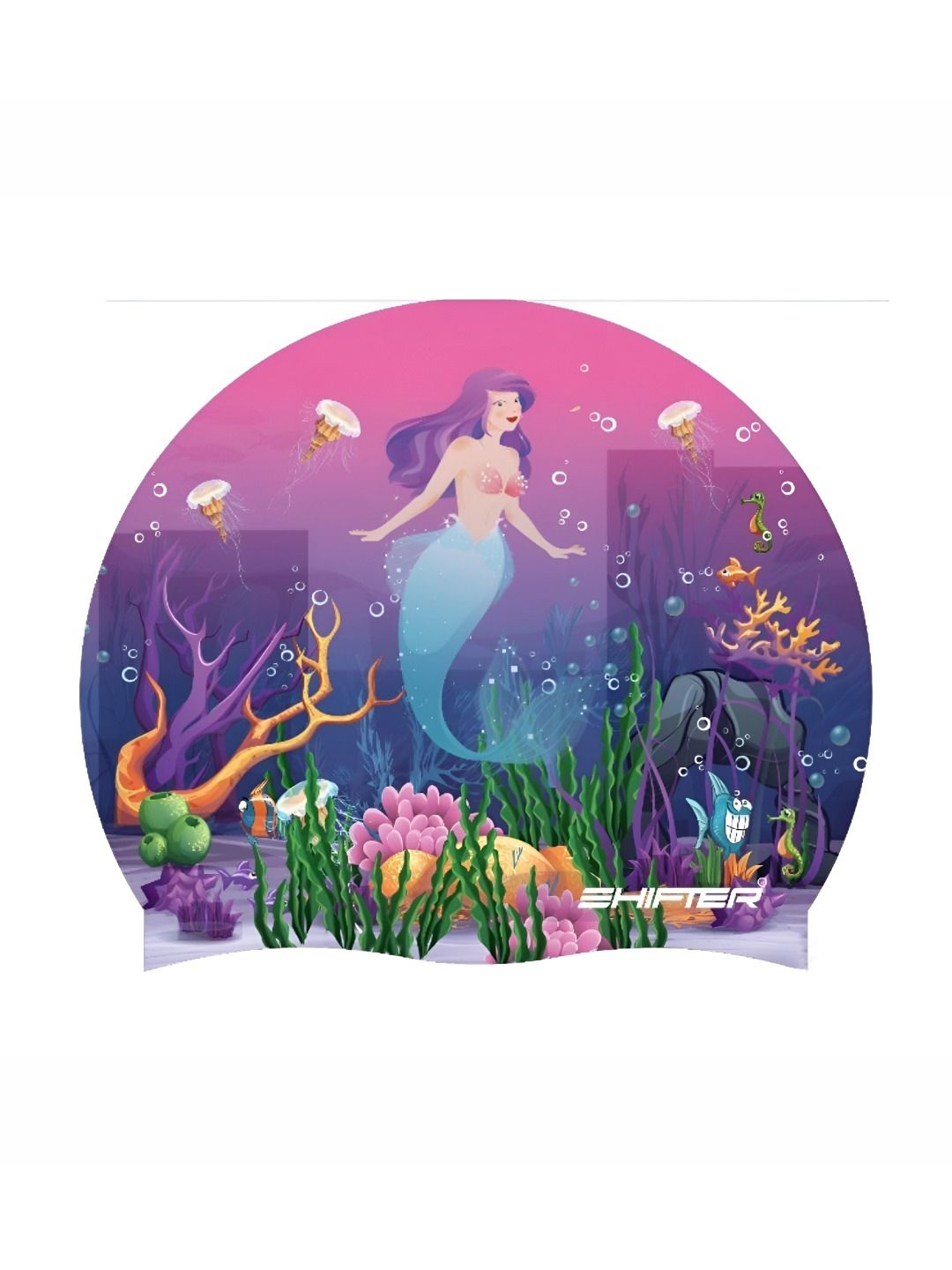 SHIFTER Mermaid Printed Silicone Stretchable Swimming Cap-picture-38