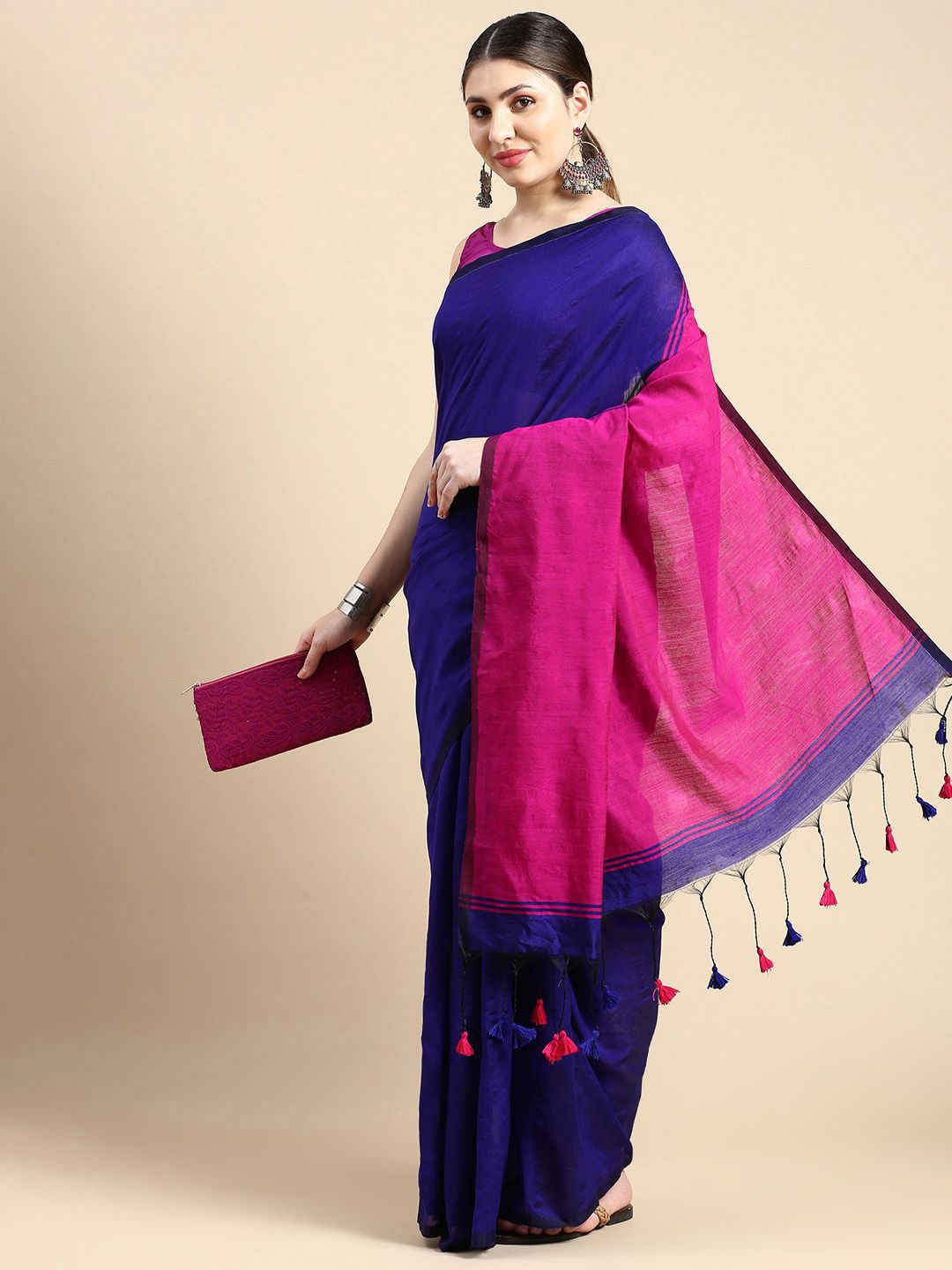 DESH BIDESH Colourblocked Silk Cotton Saree-picture-50