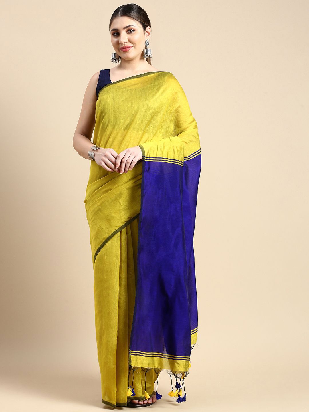 DESH BIDESH Colourblocked Silk Cotton Saree-picture-49