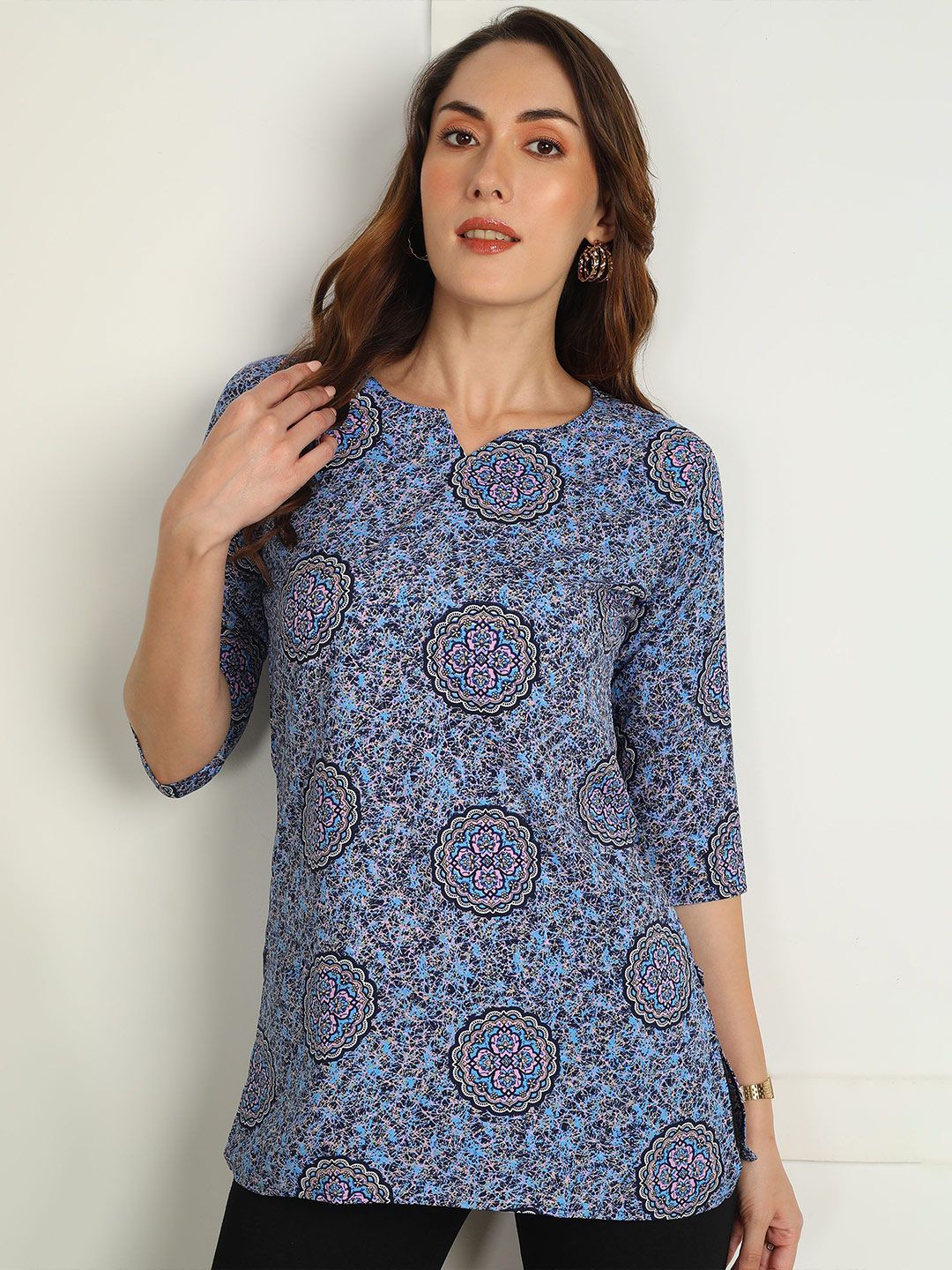 Moda Rapido Floral Printed V-Neck Kurti-picture-38