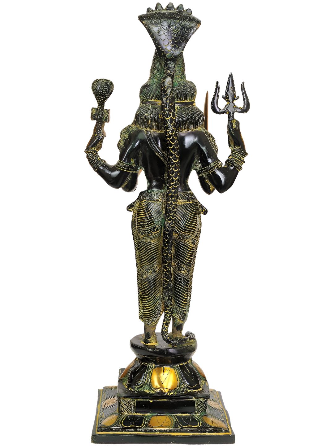Exotic India Green Goddess Mariamman Brass Idol Showpiece-image-10