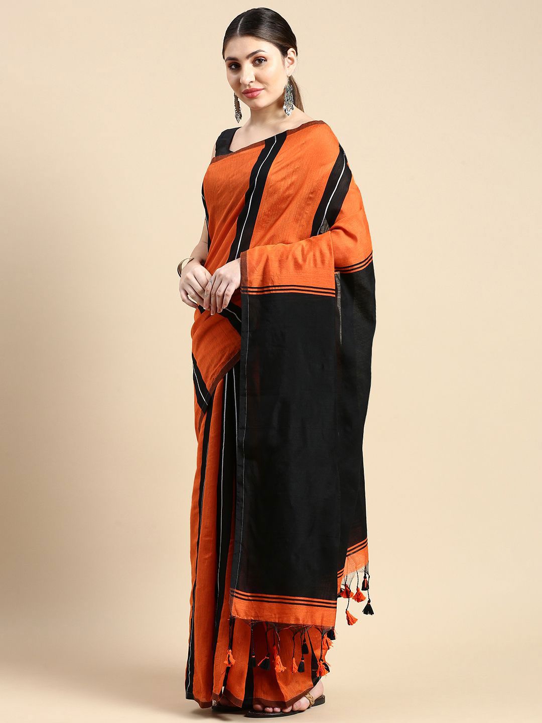 DESH BIDESH Striped Silk Cotton Saree-picture-39