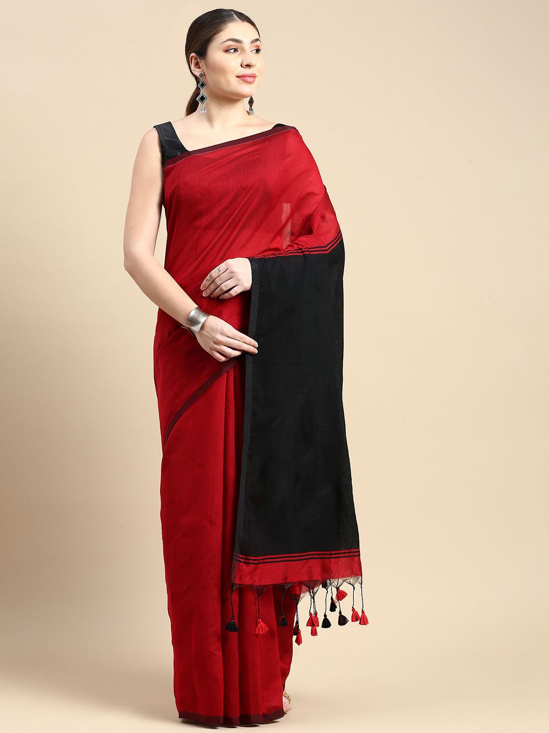 DESH BIDESH Colourblocked Silk Cotton Saree-picture-43