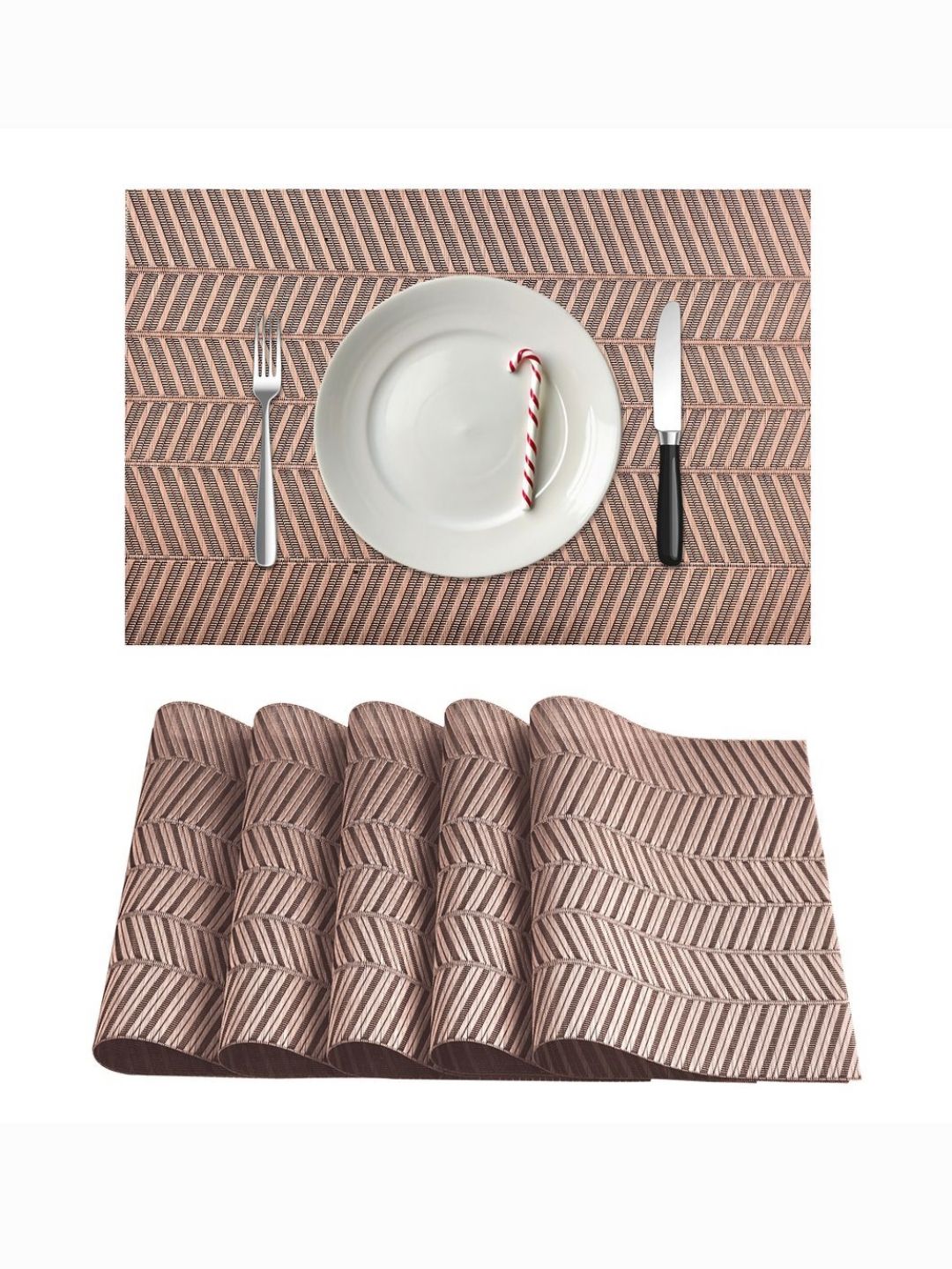 Aura 6-Pcs Brown High Quality Rectangular Table Placemats-picture-21