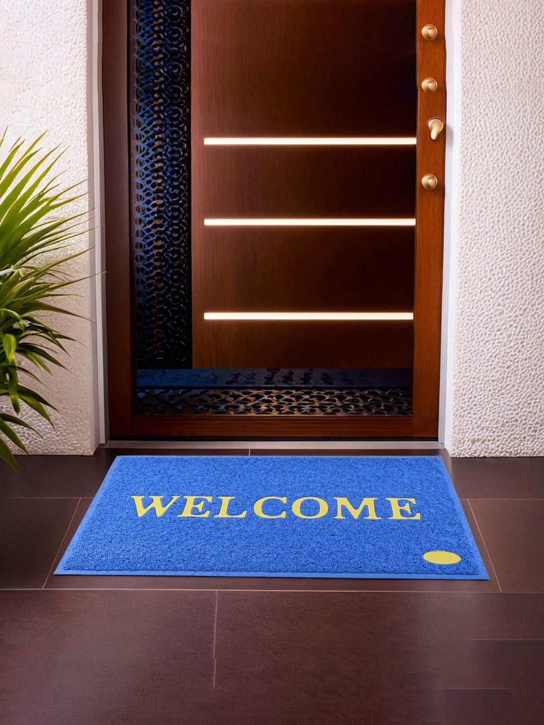 Aura Blue & Yellow Textured Anti-Skid Doormat-image-36