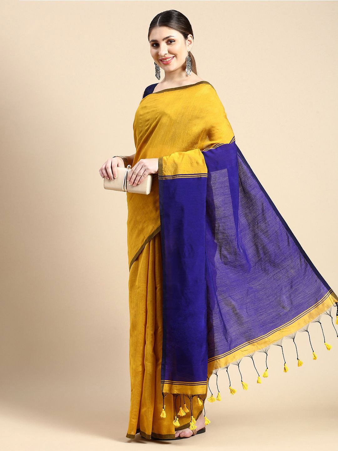 DESH BIDESH Colourblocked Silk Cotton Saree-picture-30