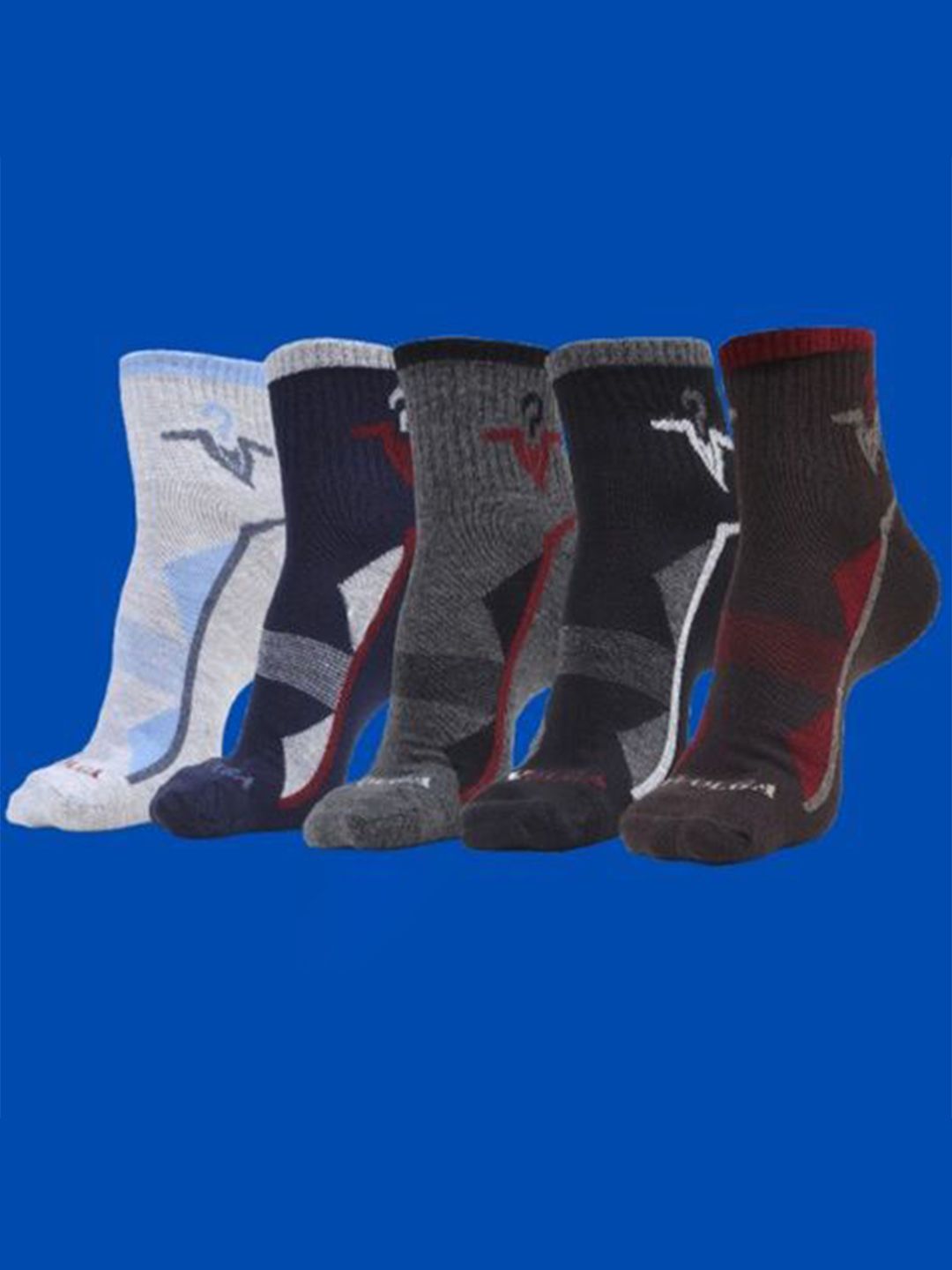 MJE Men Pack Of 5 Patterned Ankle Length Socks-picture-29