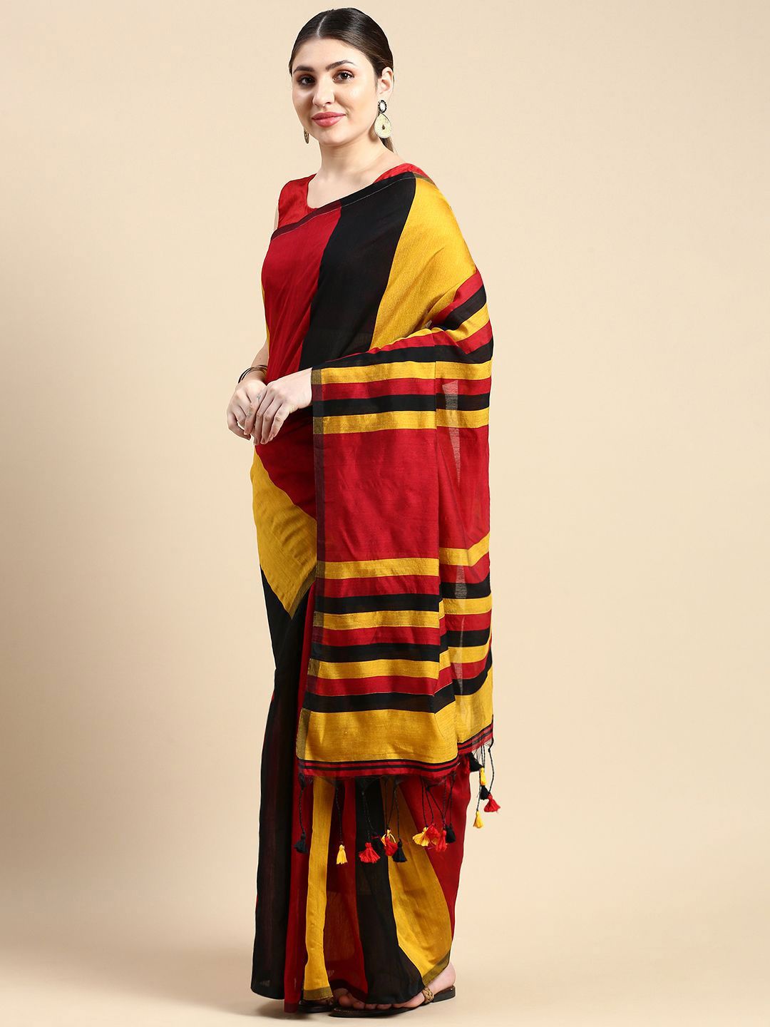 DESH BIDESH Striped Silk Cotton Saree-picture-46