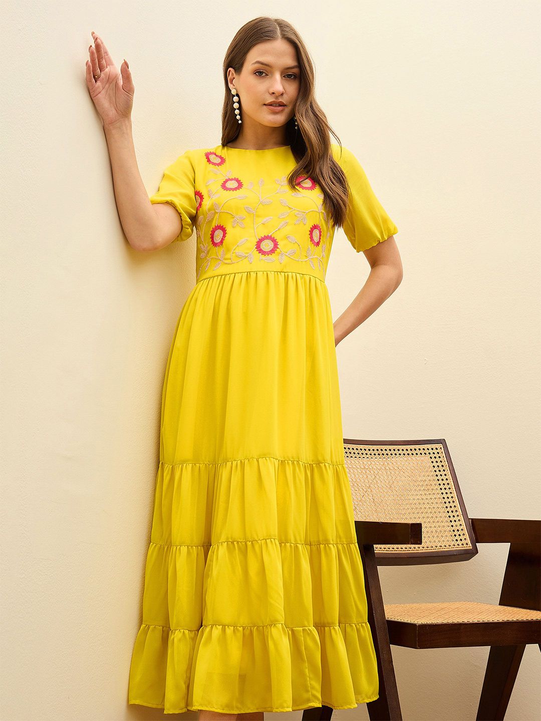 SASSAFRAS Georgette Tiered Maxi Dress