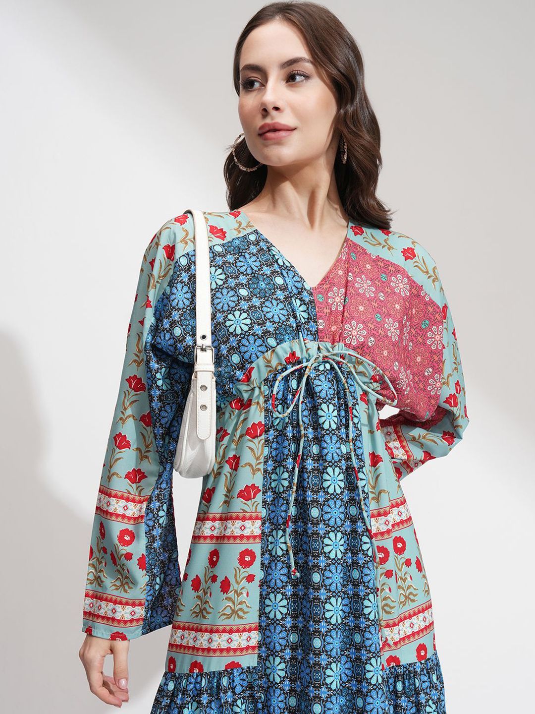 ESPYR By Tokyo Talkies Floral Print Batwing Sleeve A-Line Maxi Dress