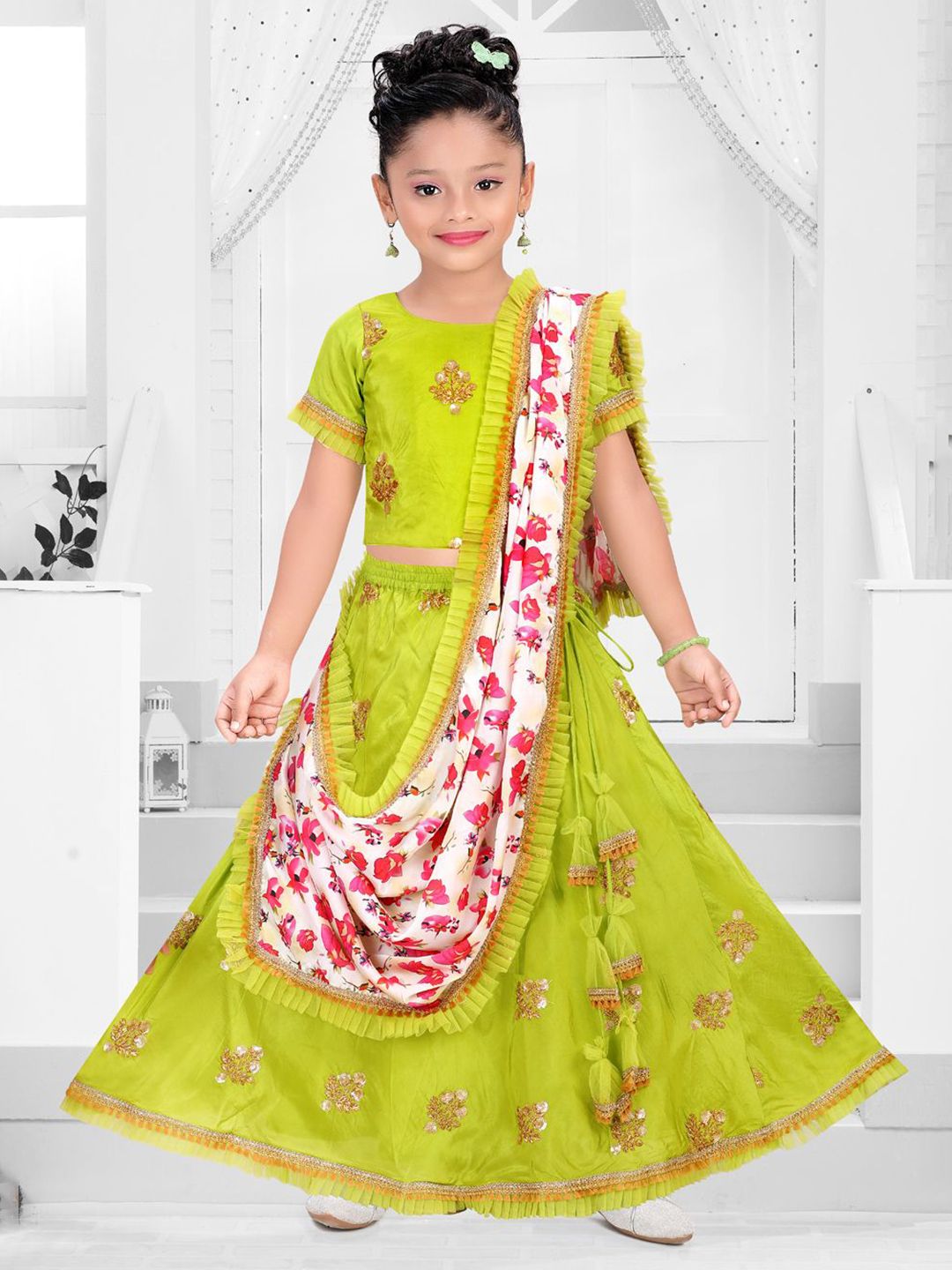 Pragya Exclusive Girls Embroidered Ready to Wear Lehenga & Blouse With Dupatta-picture-29