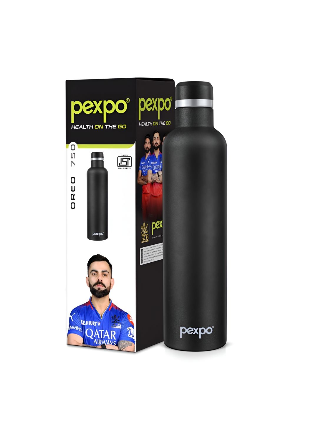 Pexpo Black Single Stainless Steel Water Bottle-picture-25