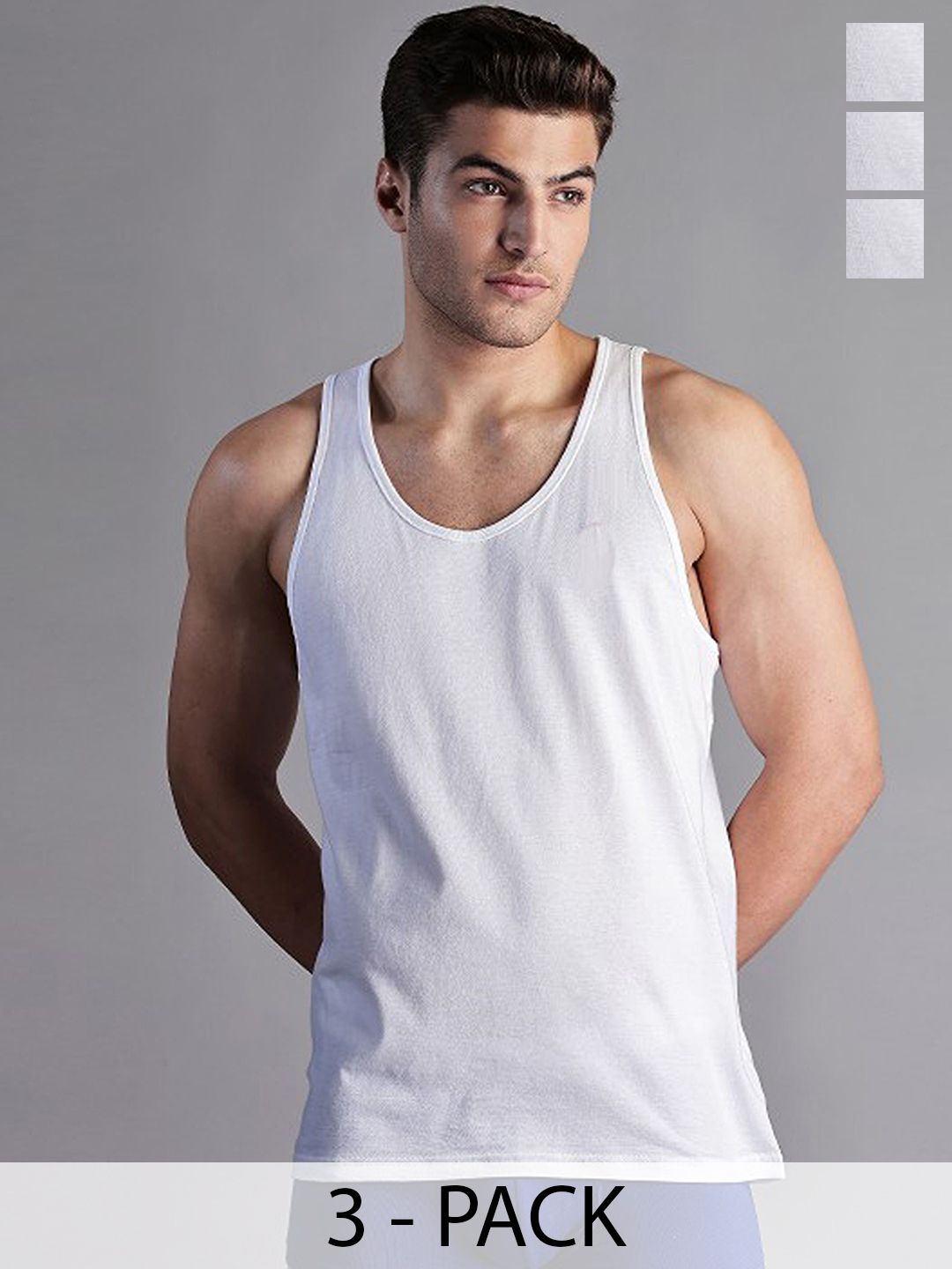 CAVENDERS Pack Of 3 Scoop Neck Pure Cotton Basic Vests - C25=-SWIFT---3---85-picture-2