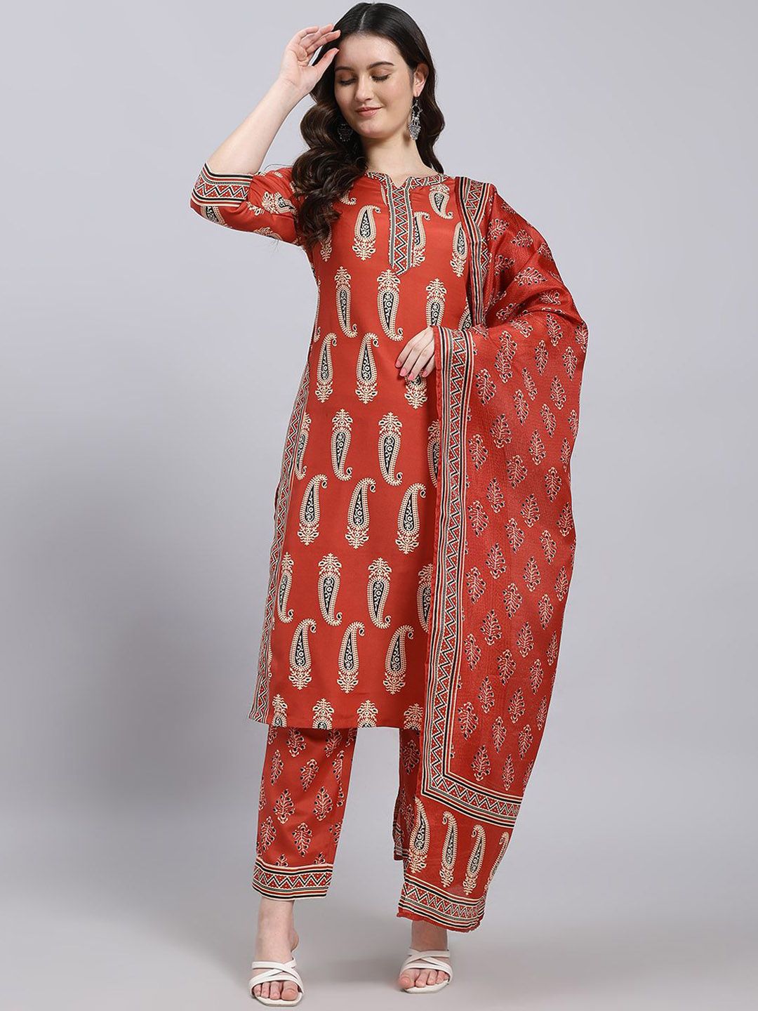 Anouk Rustic Women Ethnic Printed Regular Kurta With Trousers & With Dupatta-picture-38