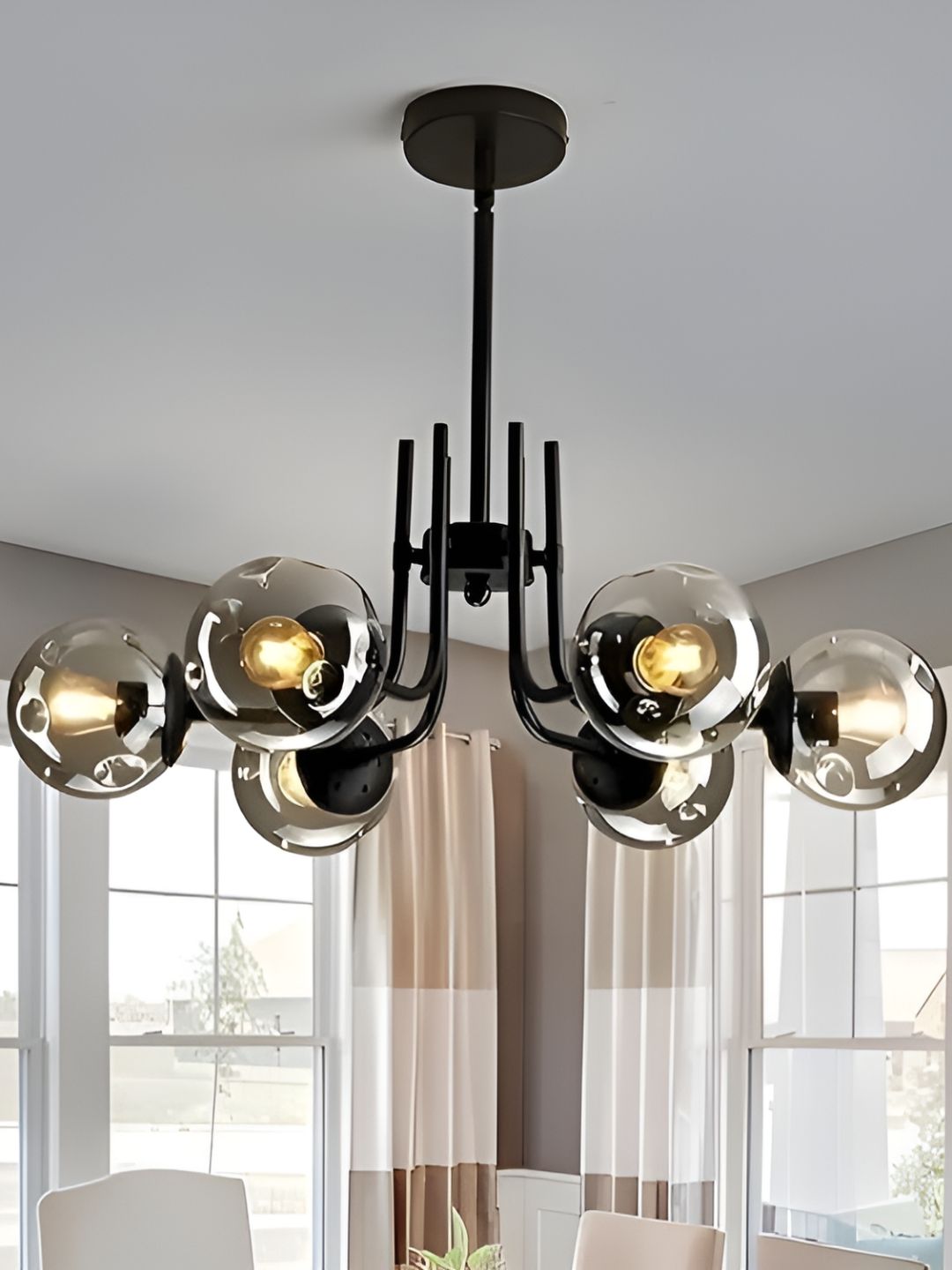 KINIS Black & Gold-Toned Quirky Chandelier Ceiling Lamp-image-29