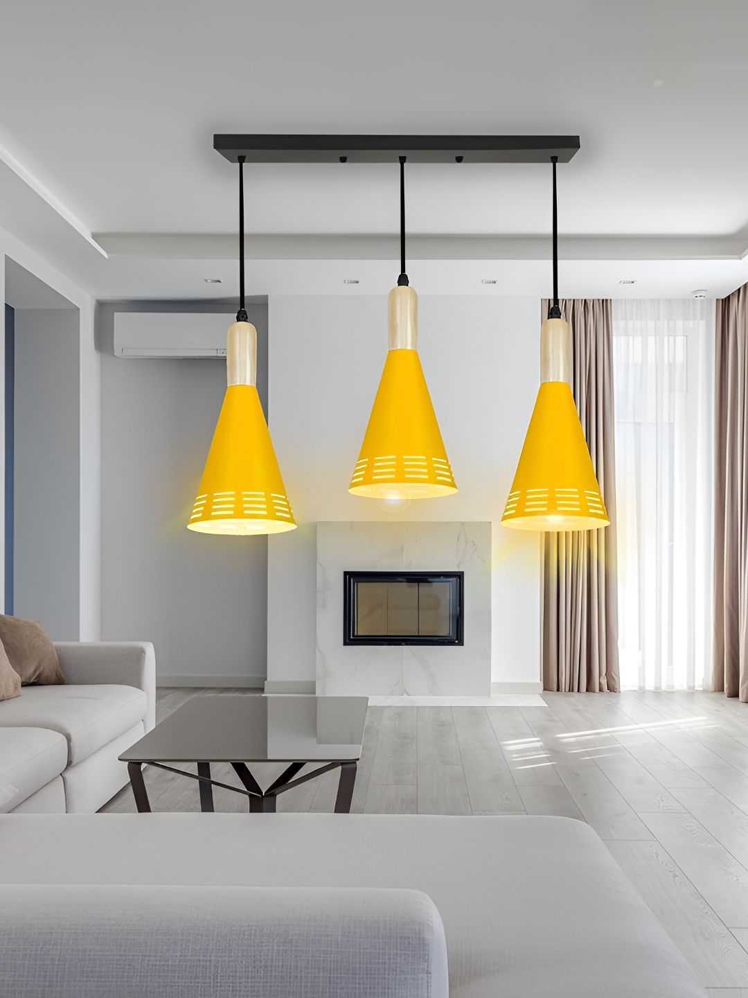 KINIS Yellow & Black Aluminium Quirky Ceiling Lamp-picture-38