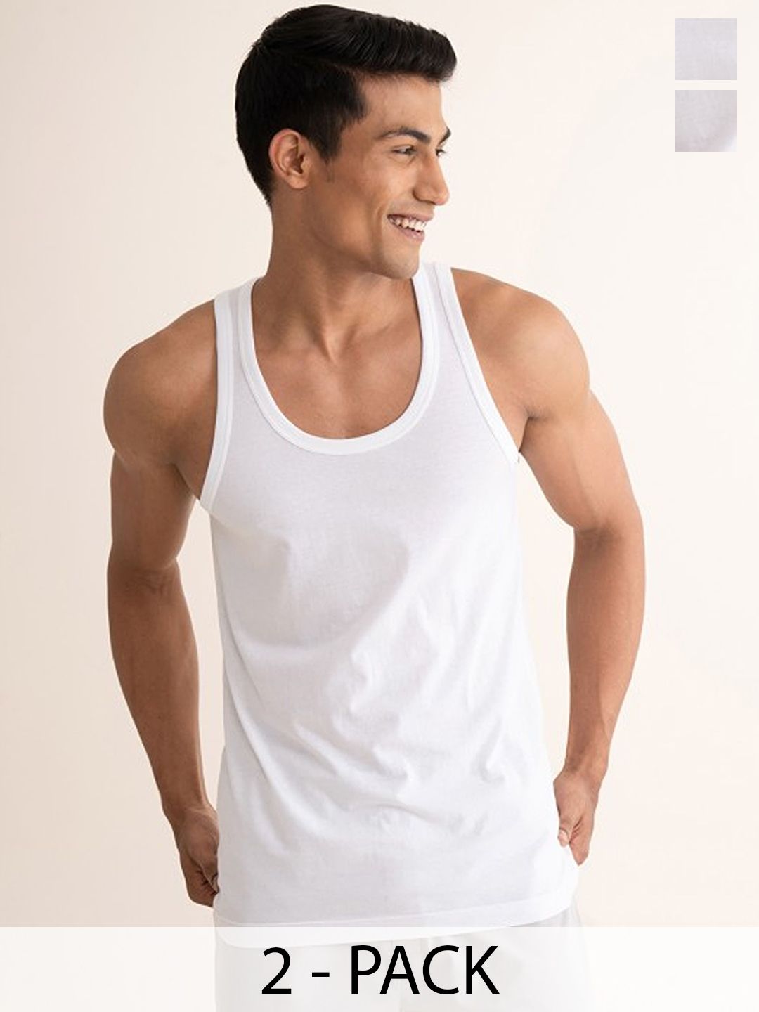 CAVENDERS Pack Of 2 Scoop Neck Cotton Basic Vests - c45=SWIFT---2---85-image-49
