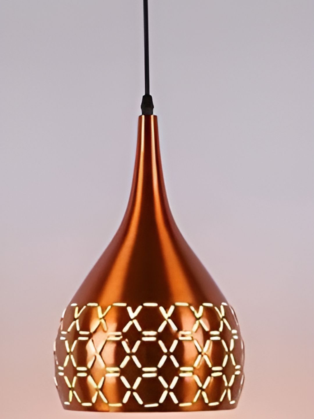 KINIS Copper-Toned Textured Aluminium Quirky Hanging Light Ceiling Lamp-image-11