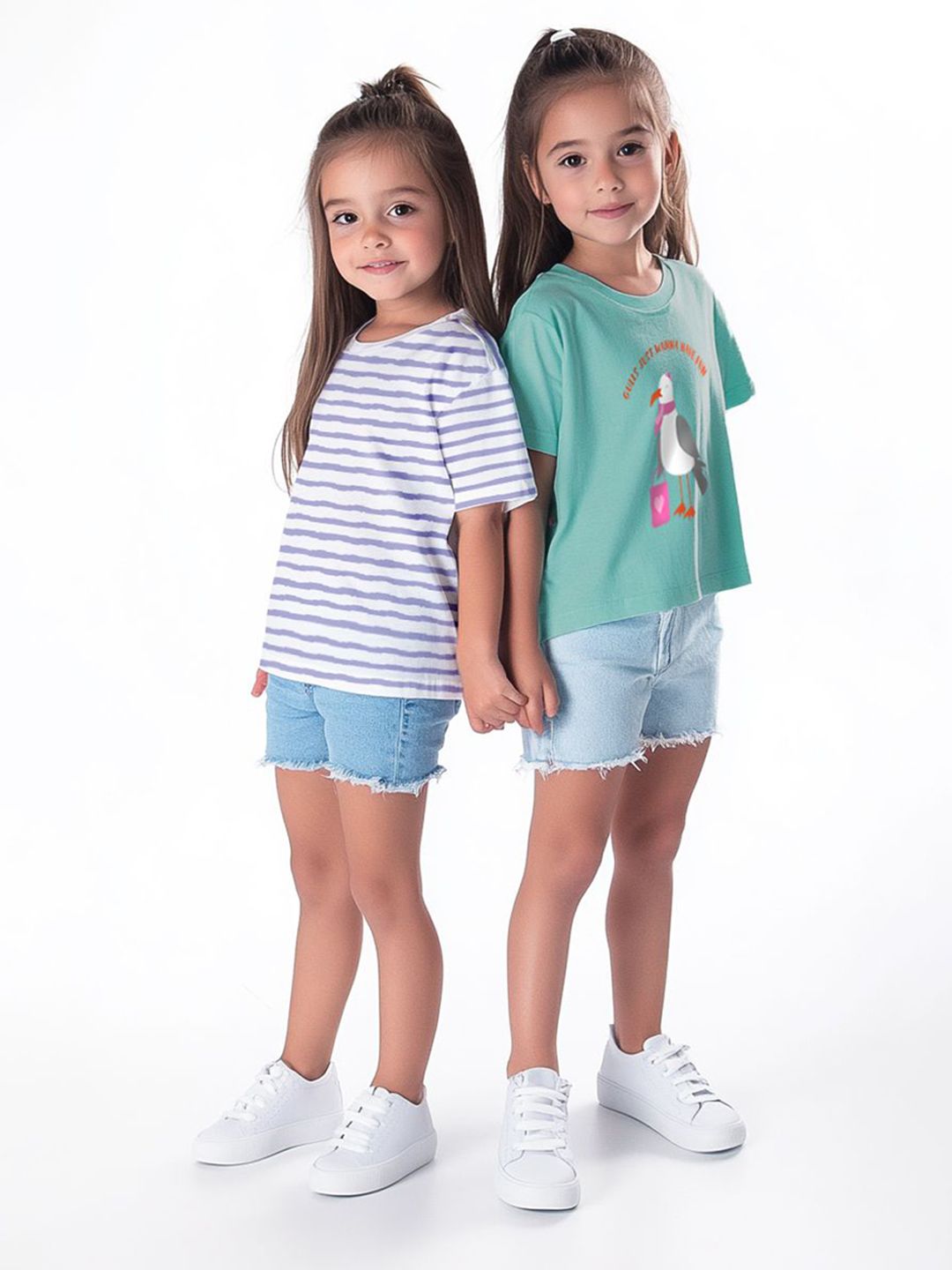 Nauti Nati Girls Pack Of 2 Printed Bio Finish Cotton T-shirts-picture-10